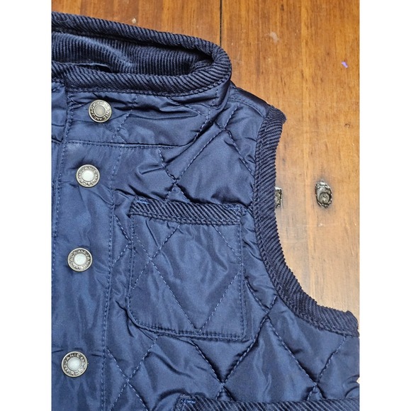 Janie and Jack Quilted Vest Navy Blue Puffer Snap Front 12-18m - Picture 4 of 7